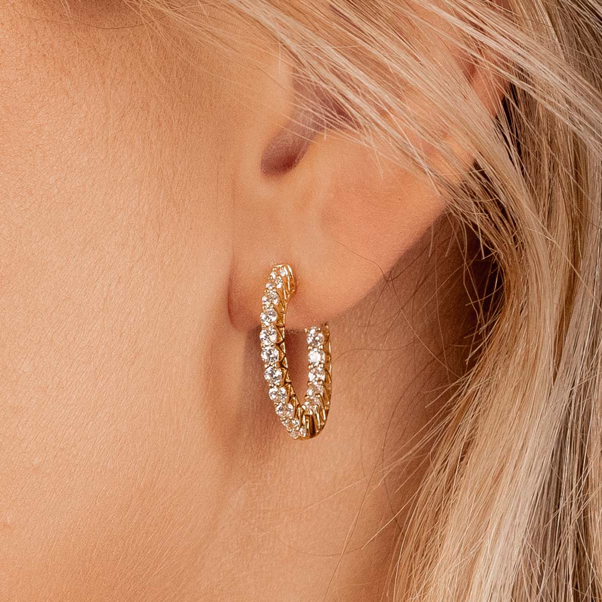 Affordable gold hoop earrings with stones