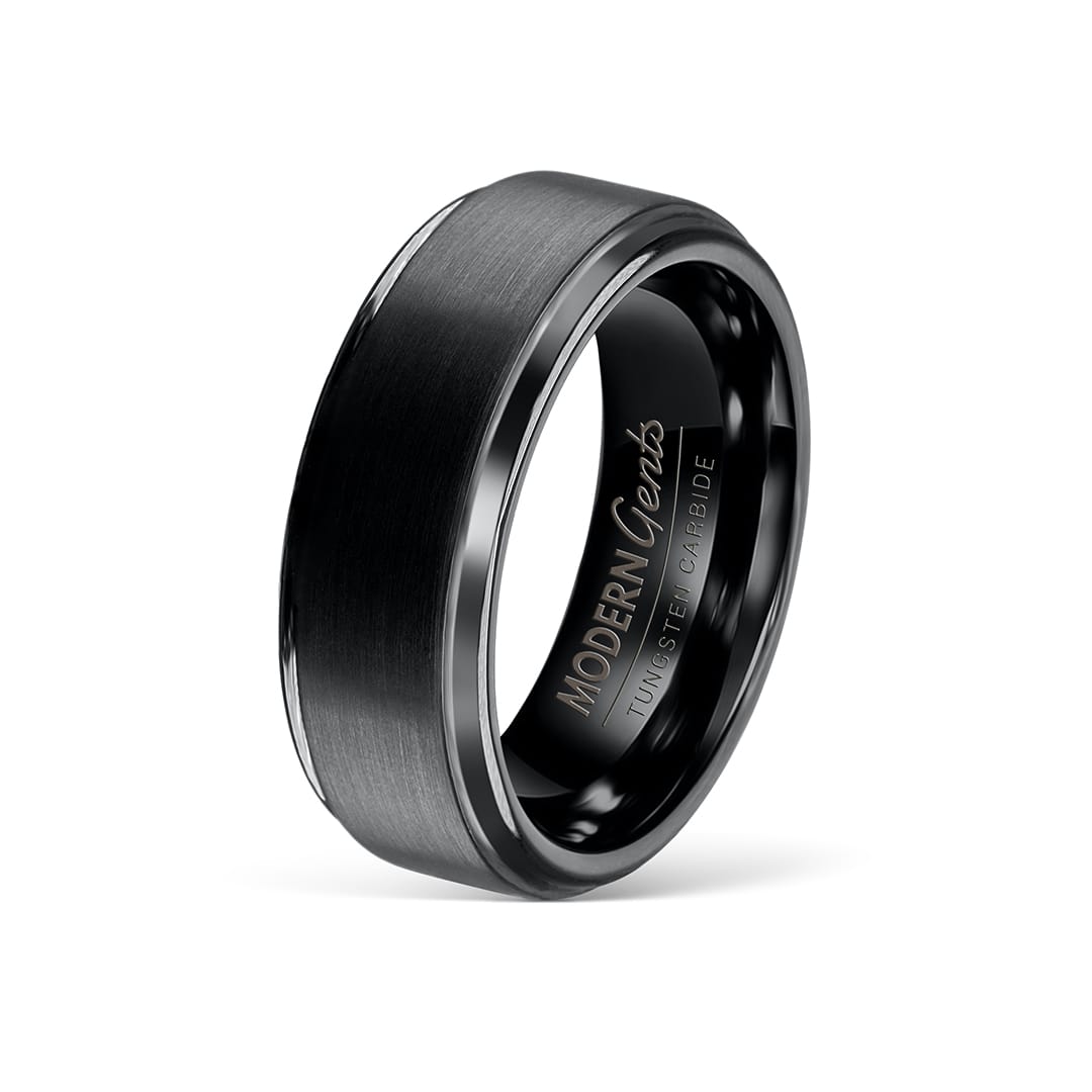 the excalibur black tungsten wedding ring