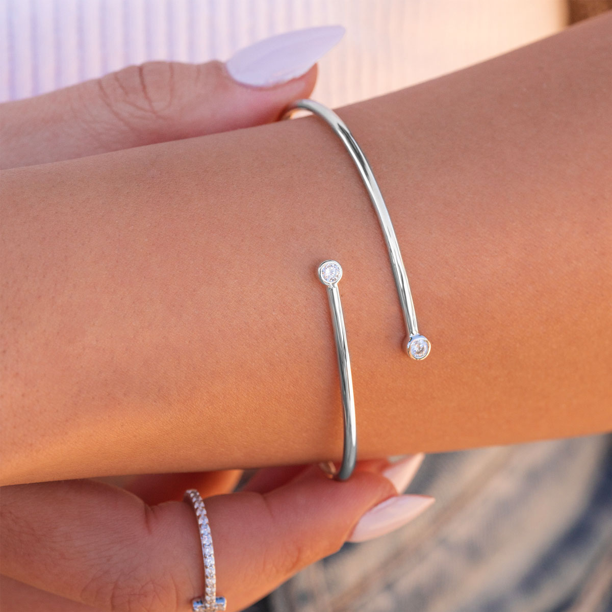 Smooth Thin Silver Cuff Bracelet – Lotus Stone Design