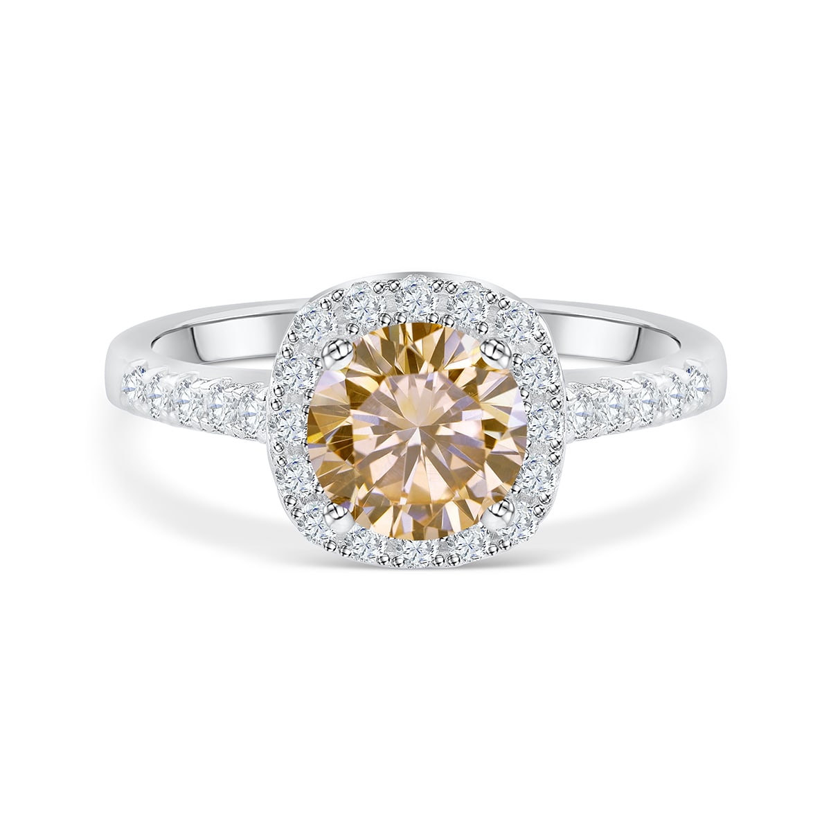 the halo engagement ring with morganite stone