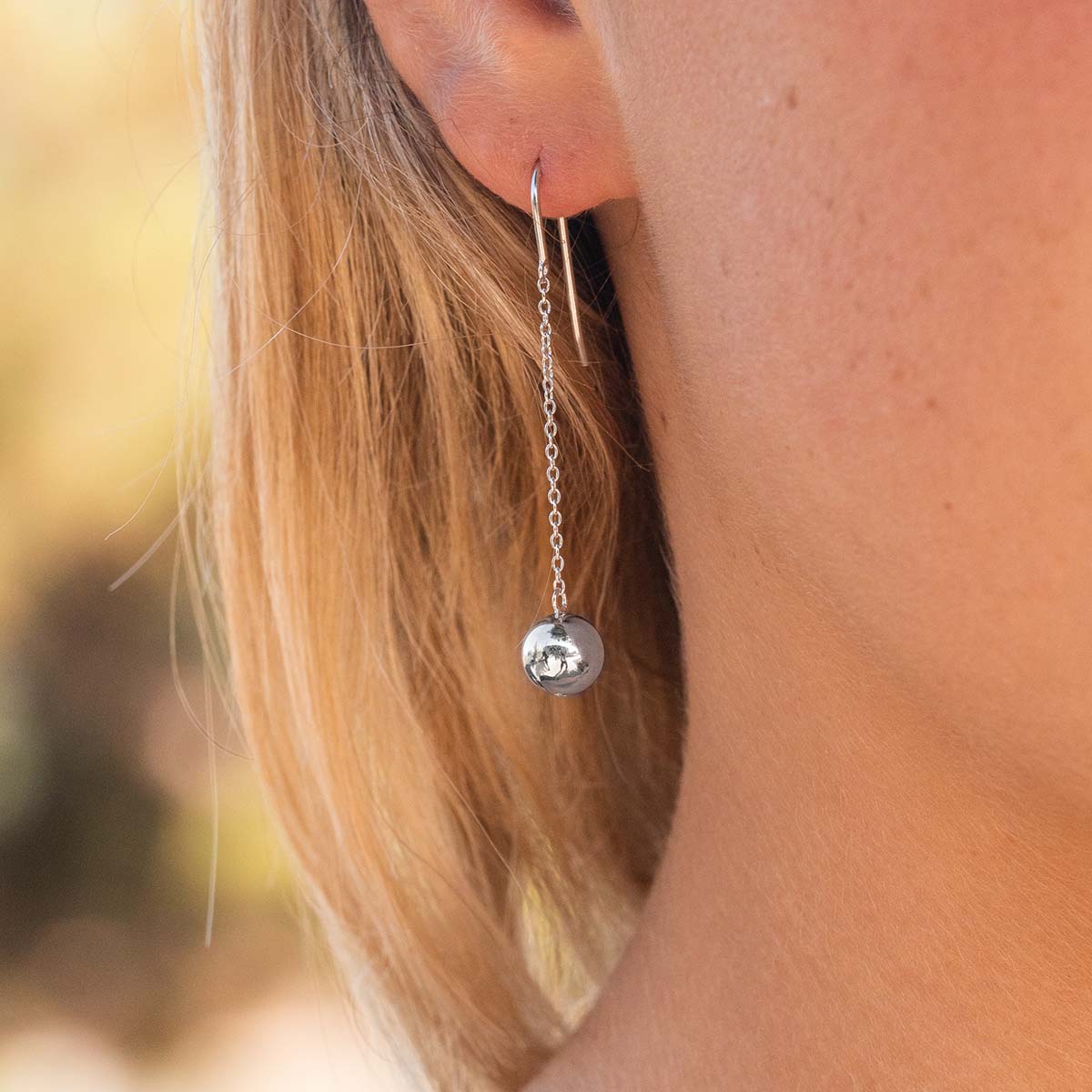 the alicia silver ball drop earrings
