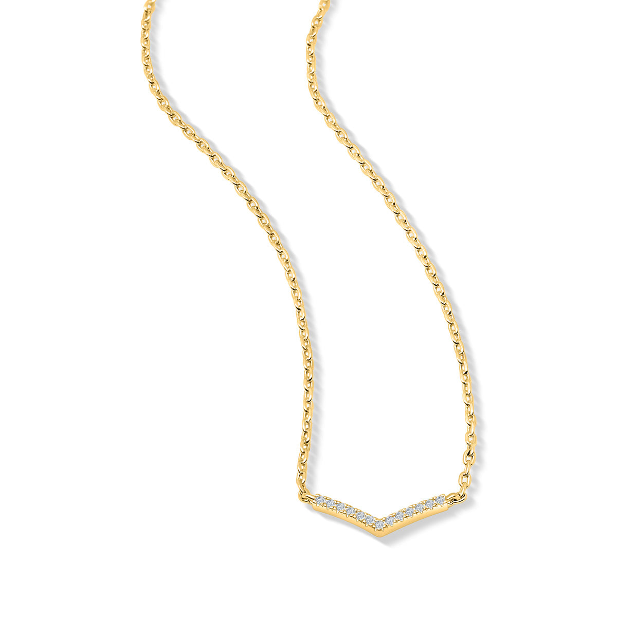Shimmering gold v shaped necklace