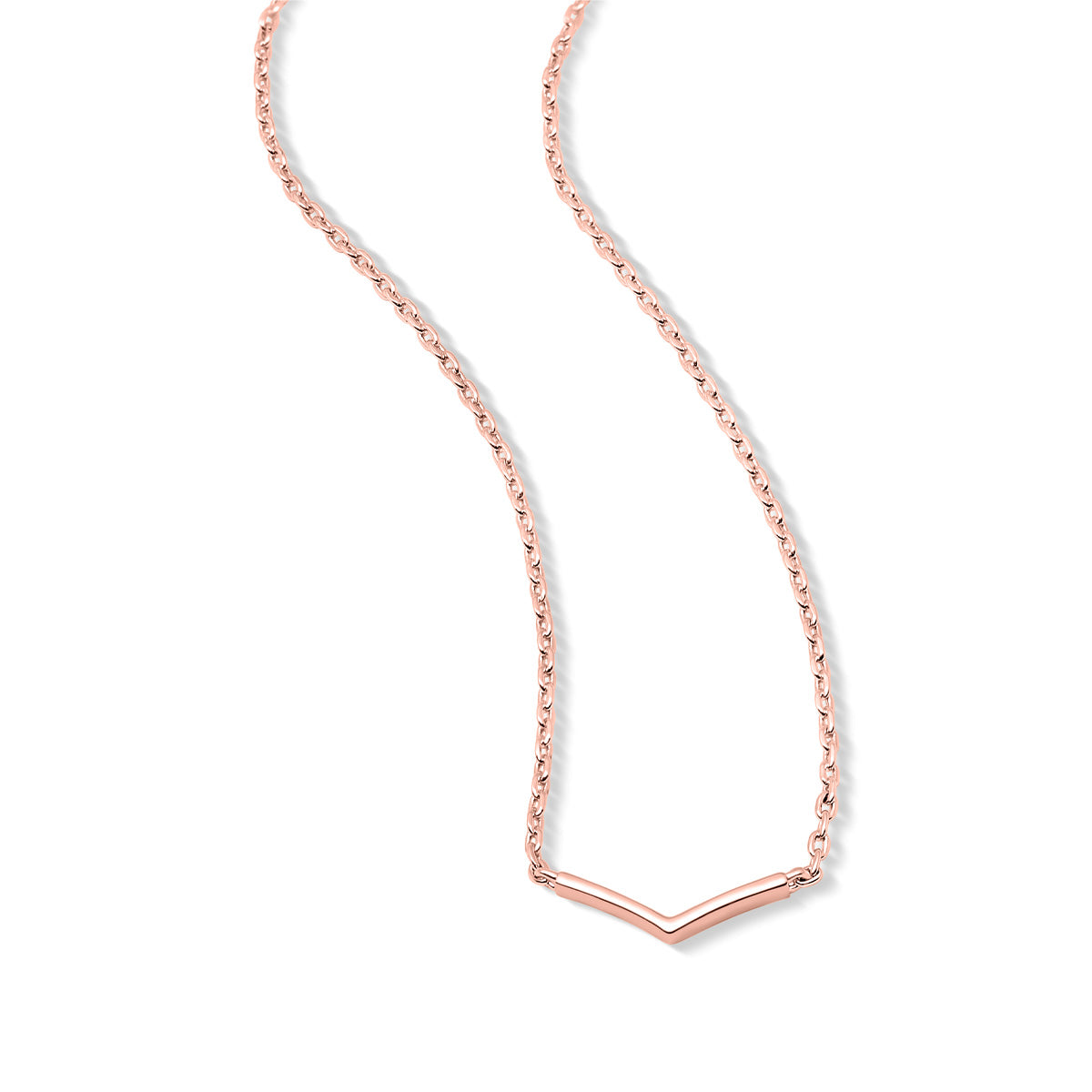 Cute rose gold v shaped chain necklace