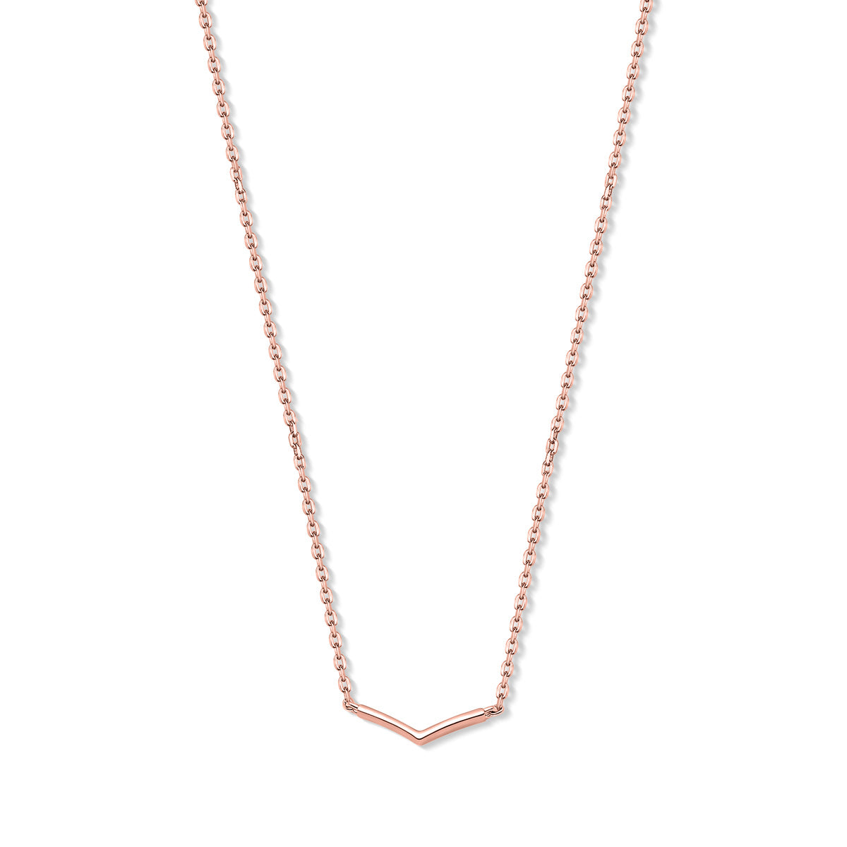 Dainty rose gold v shaped necklace