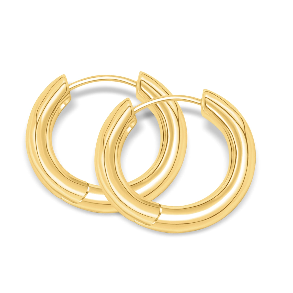 Gold plated simple hoop earrings