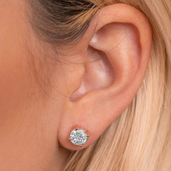 Simple rose gold stud earrings
