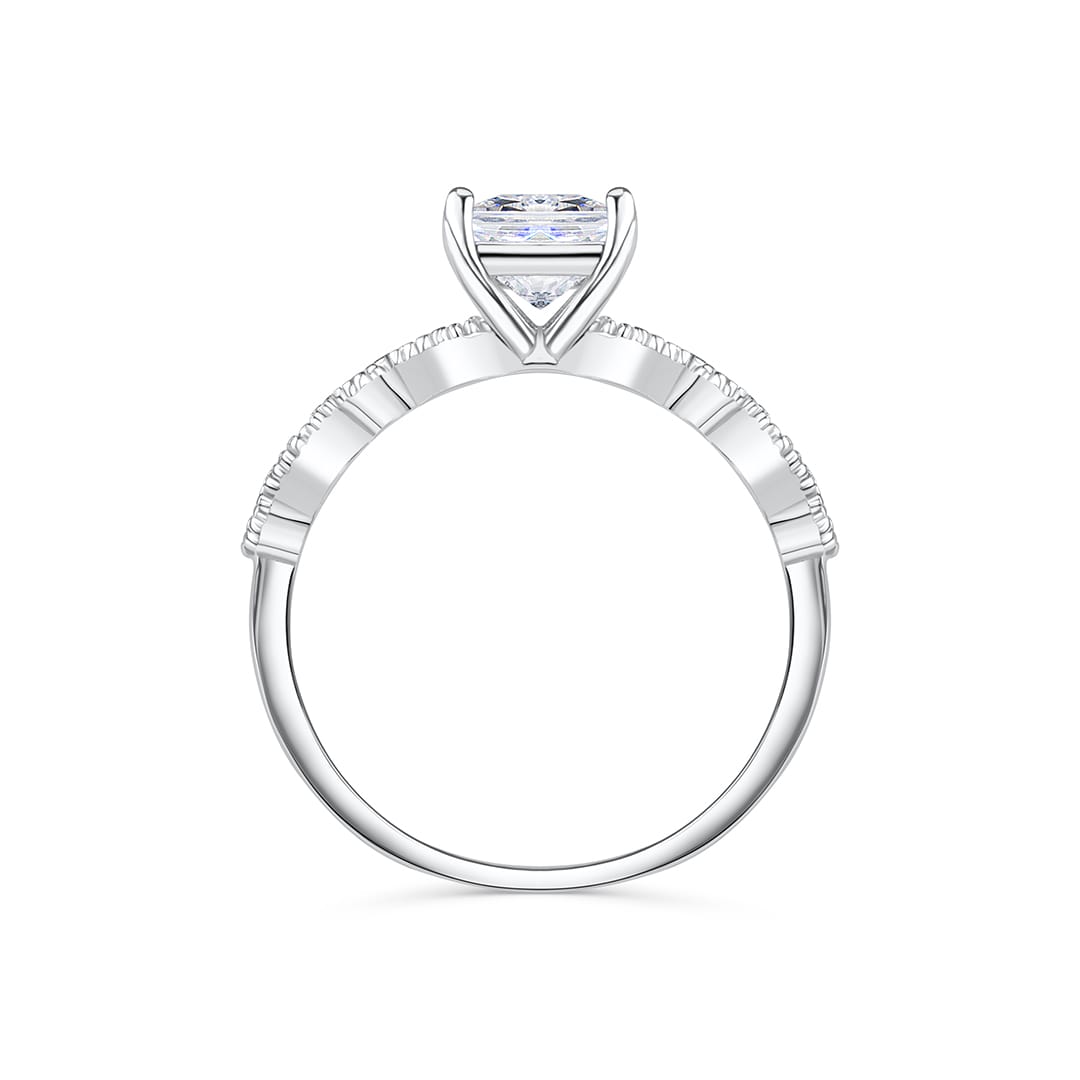 the alexandria silver radiant cut ring