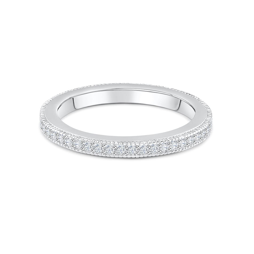 silver channel wedding band called the emma