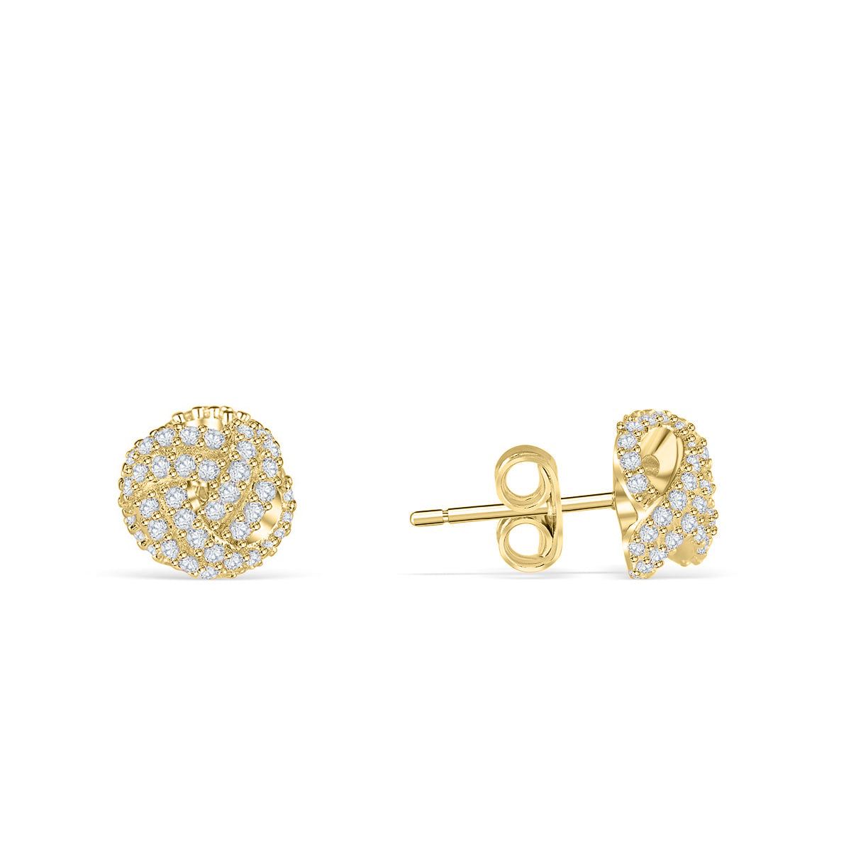 Gold knot stud earrings