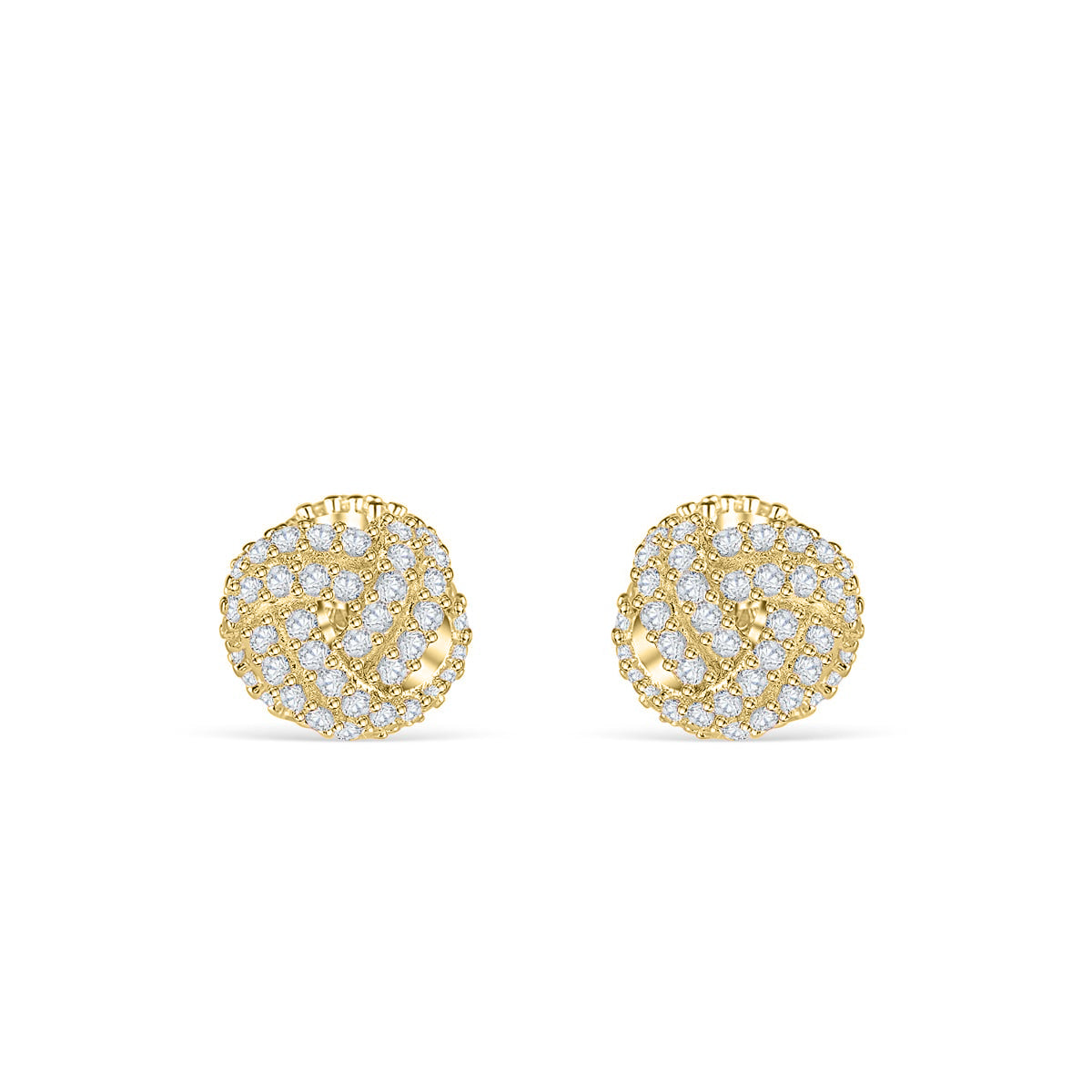 Gold cluster knot earrings