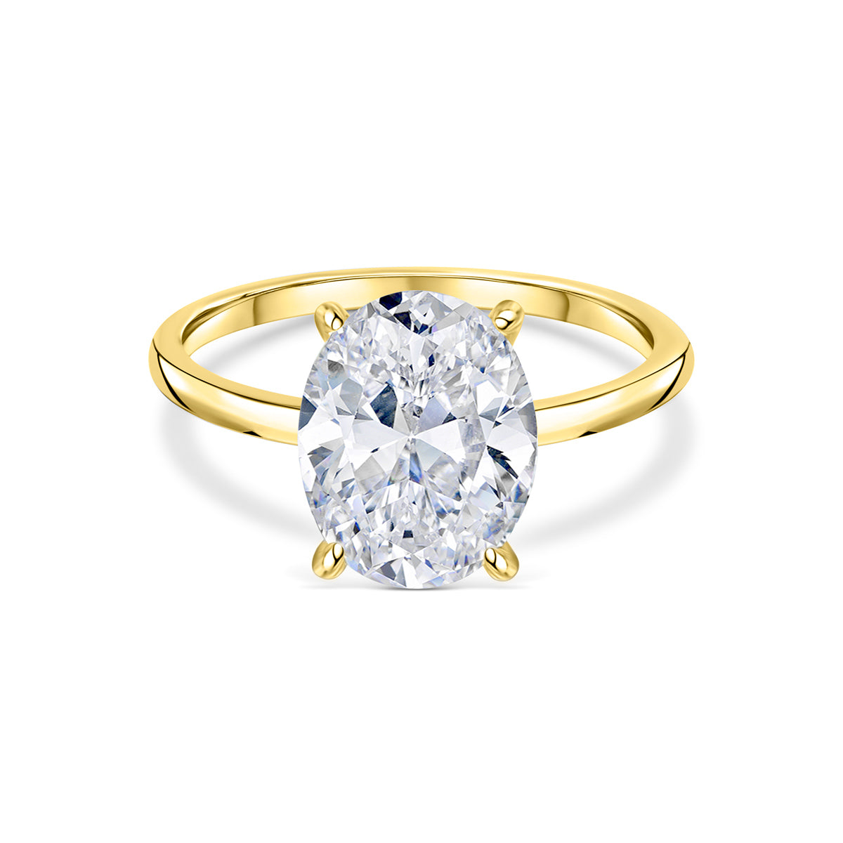 Gold plated oval engagement ring