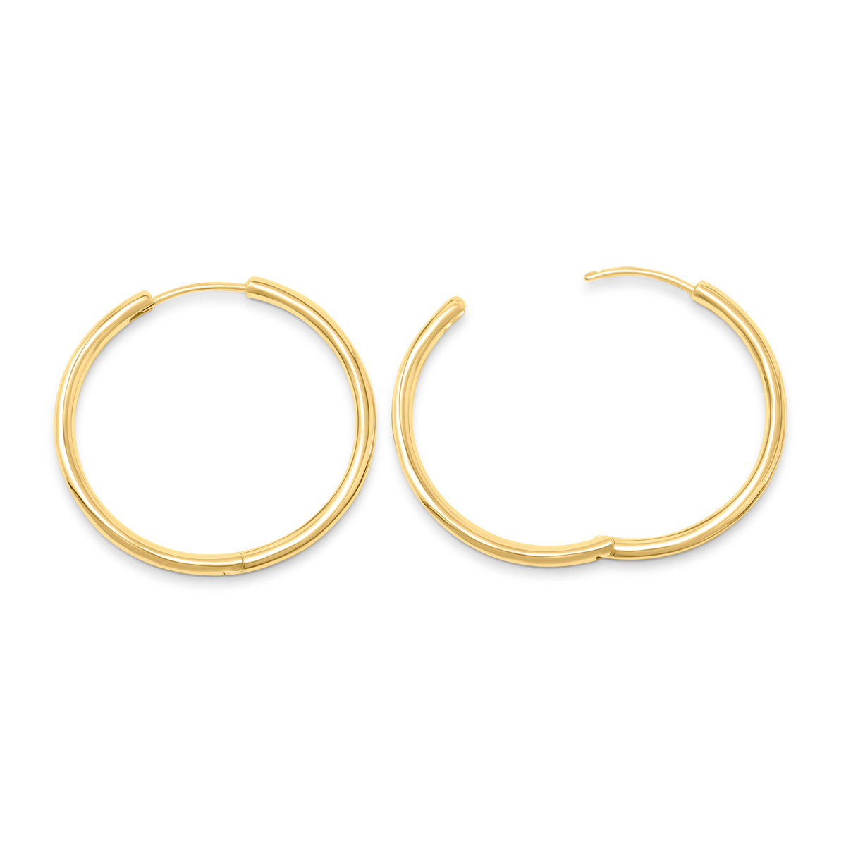 Medium Size 5.00 mm Yellow Gold Hoops Earrings – SouthMiamiJewelers