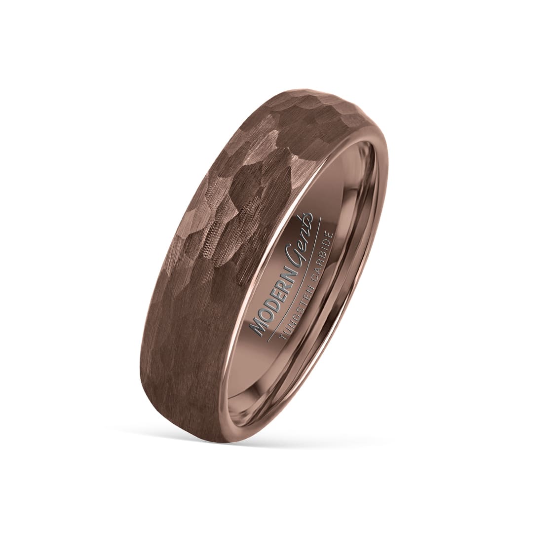the hammer bronze tungsten wedding ring