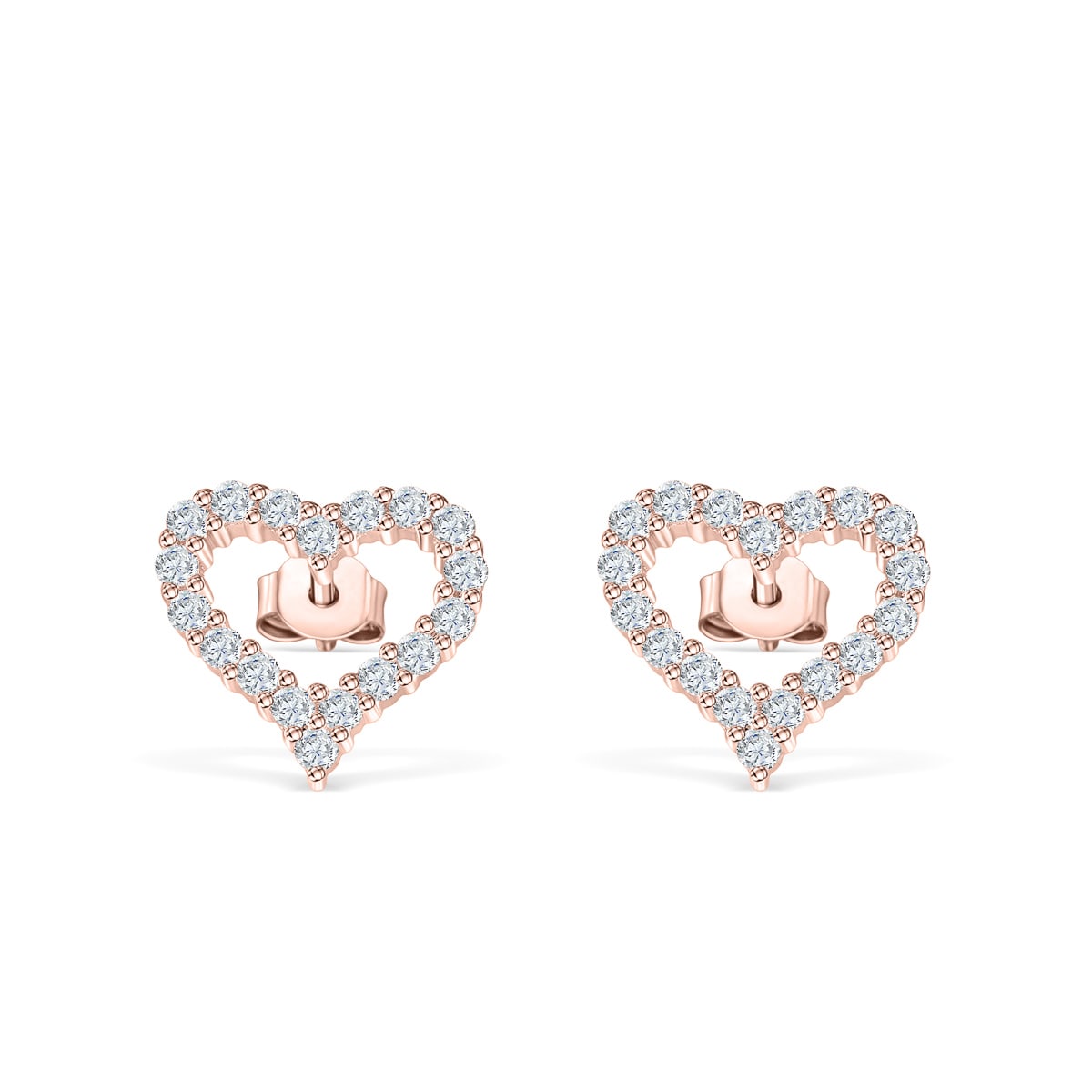 the jasmine rose gold heart shaped earrings