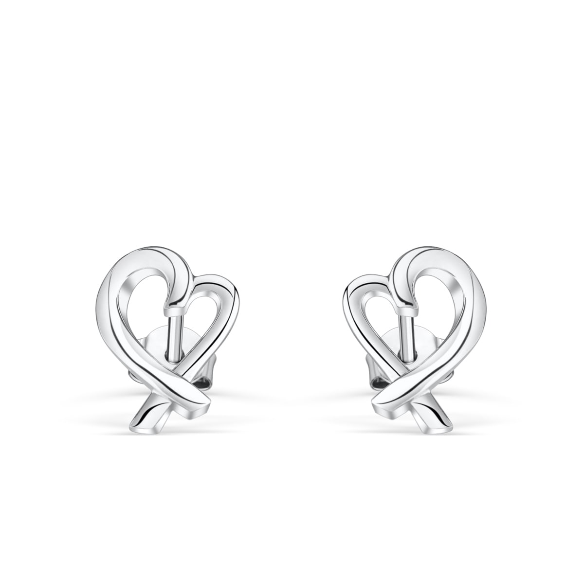 heart shaped 925 silver earrings