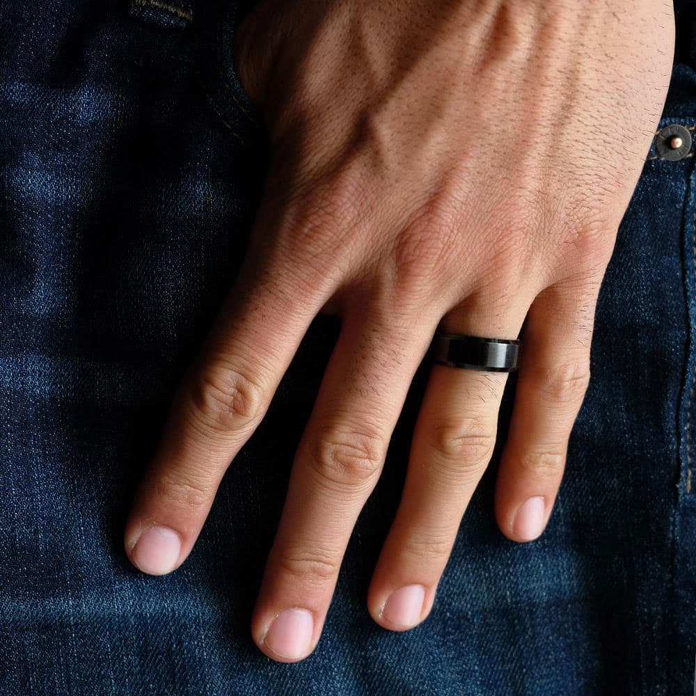 Besufy Stylish Men Titanium Steel Smooth Surface Wedding Band Finger Ring  Jewelry Gift - Walmart.com