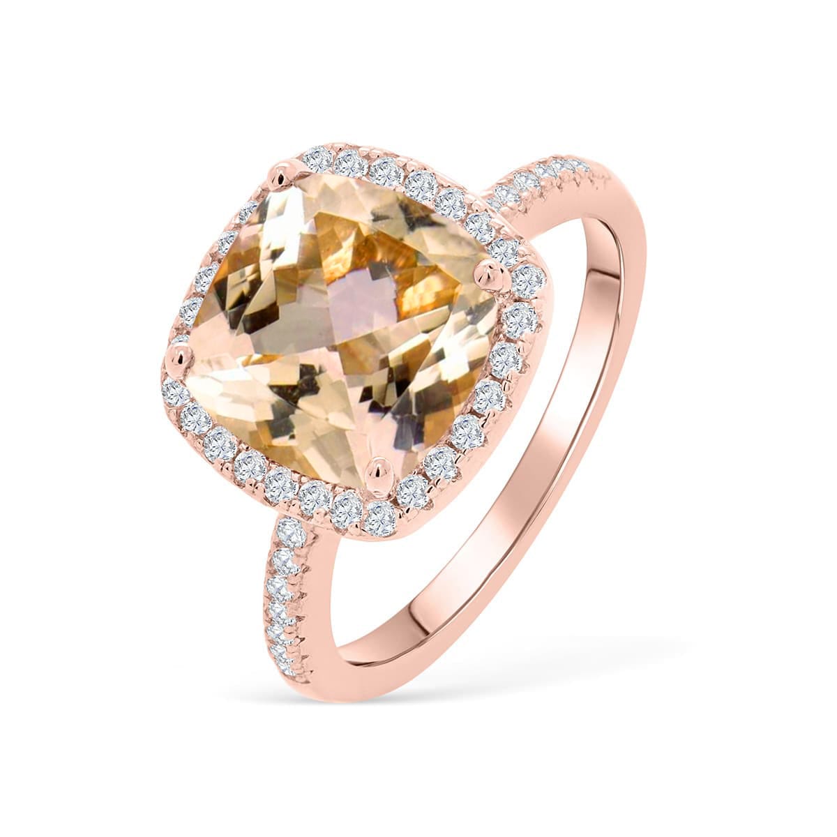 the lovely morganite halo engagement ring