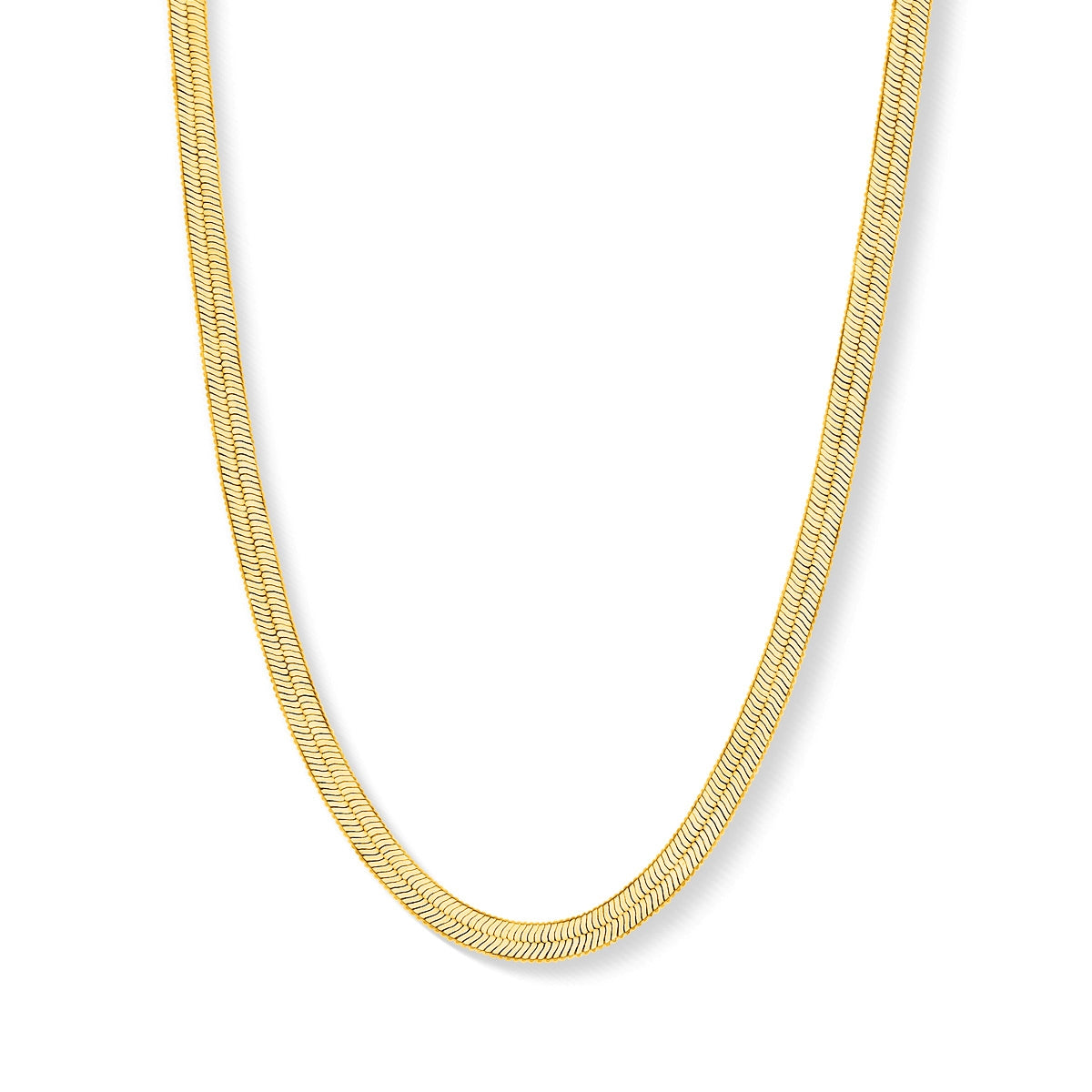 Thick flat gold plated necklace