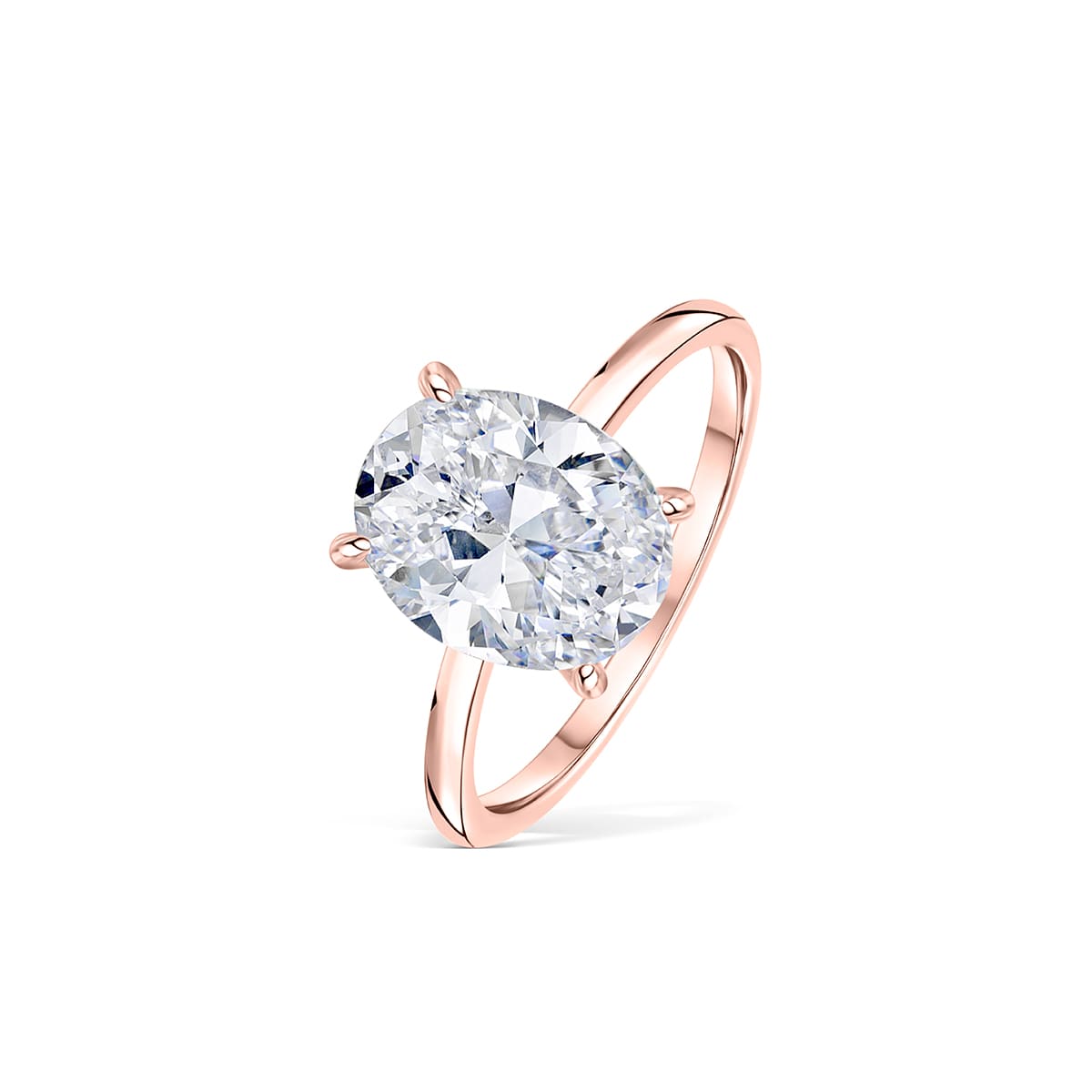 rose gold oval solitaire wedding ring