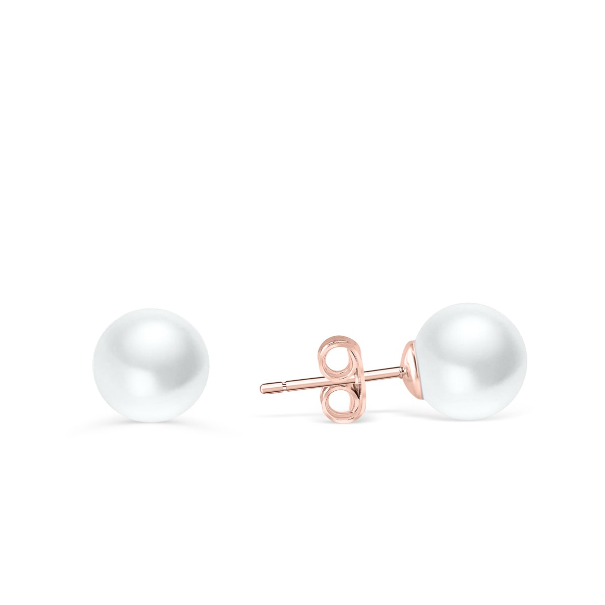 the pearl rose gold stud earrings