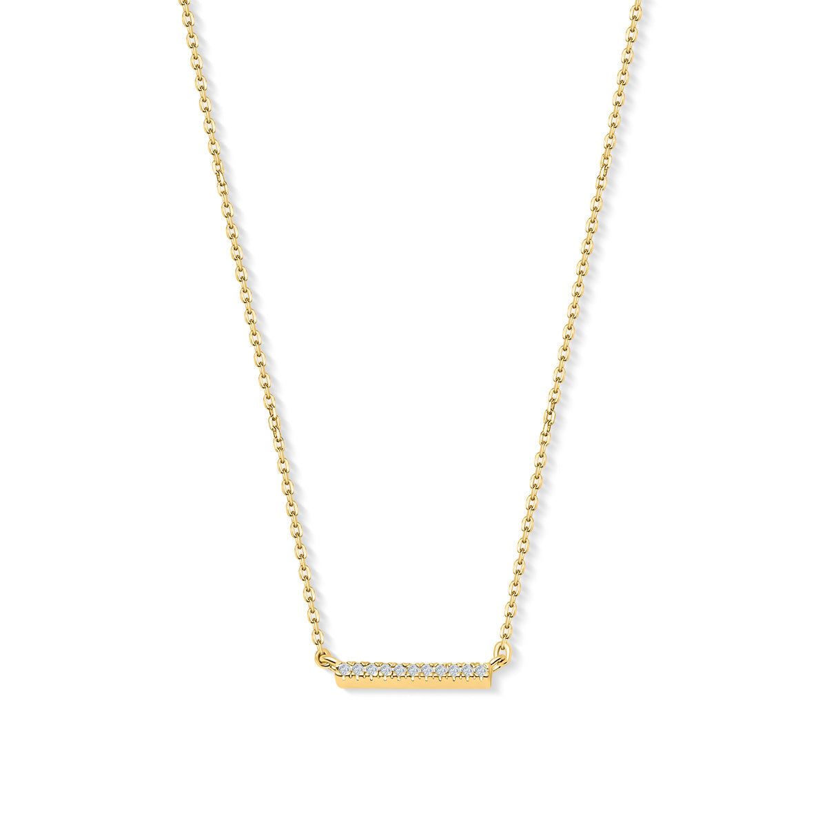 Gold chain necklace with shimmering bar