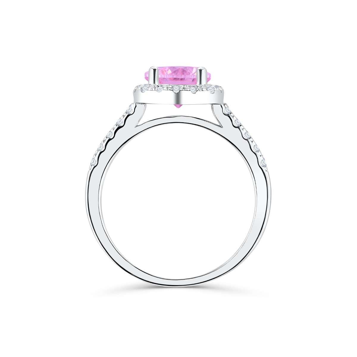 the halo pink sapphire ring setting