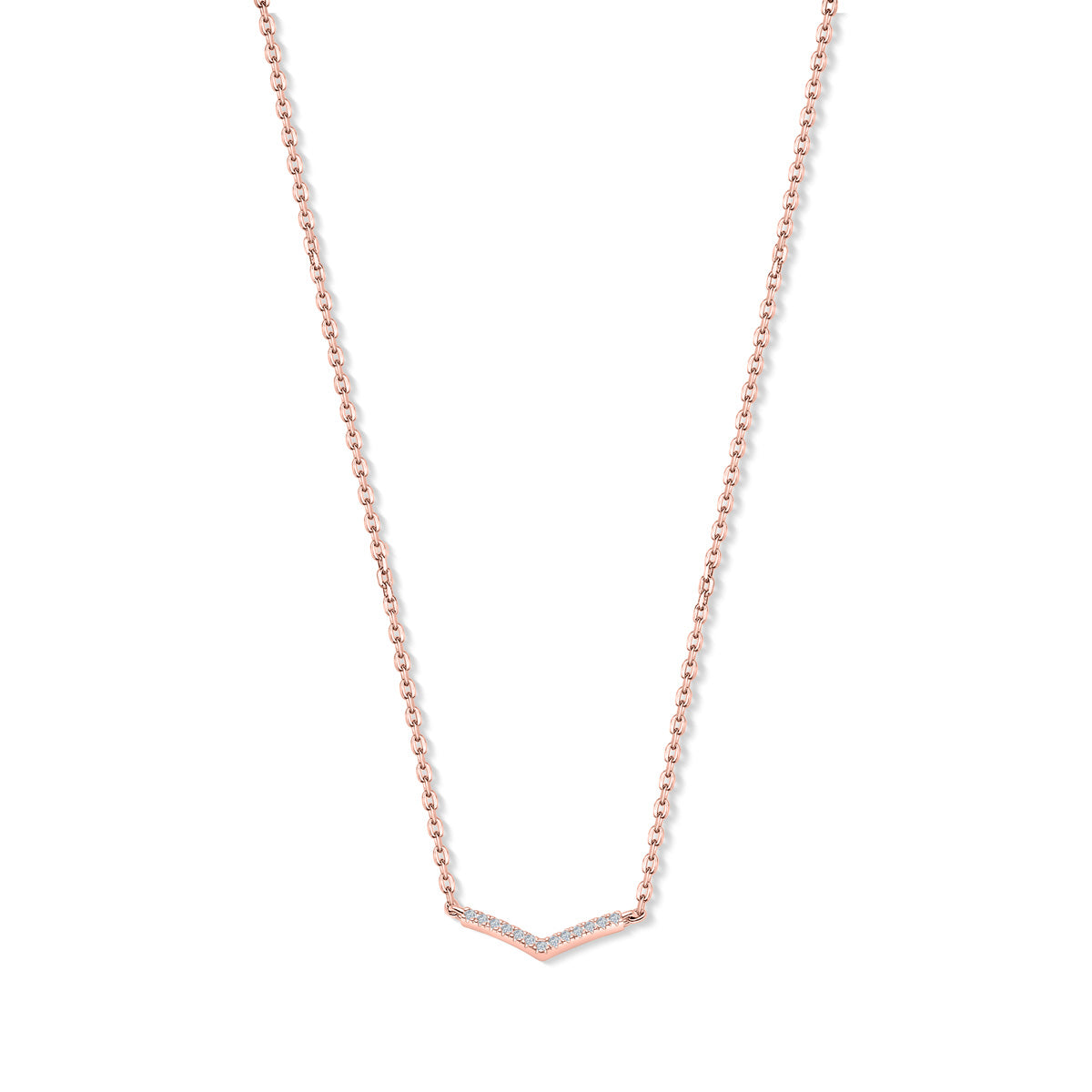 The Willow Rose Gold V-Shaped Diamond Necklace – Modern Gents