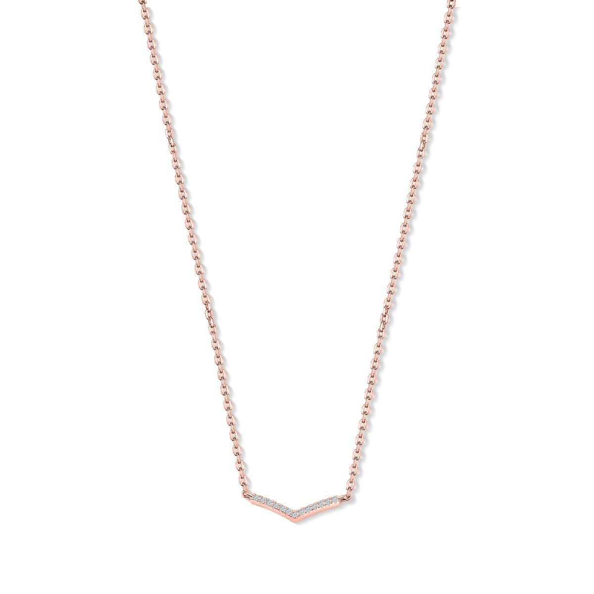 Rose gold v shaped chain necklace