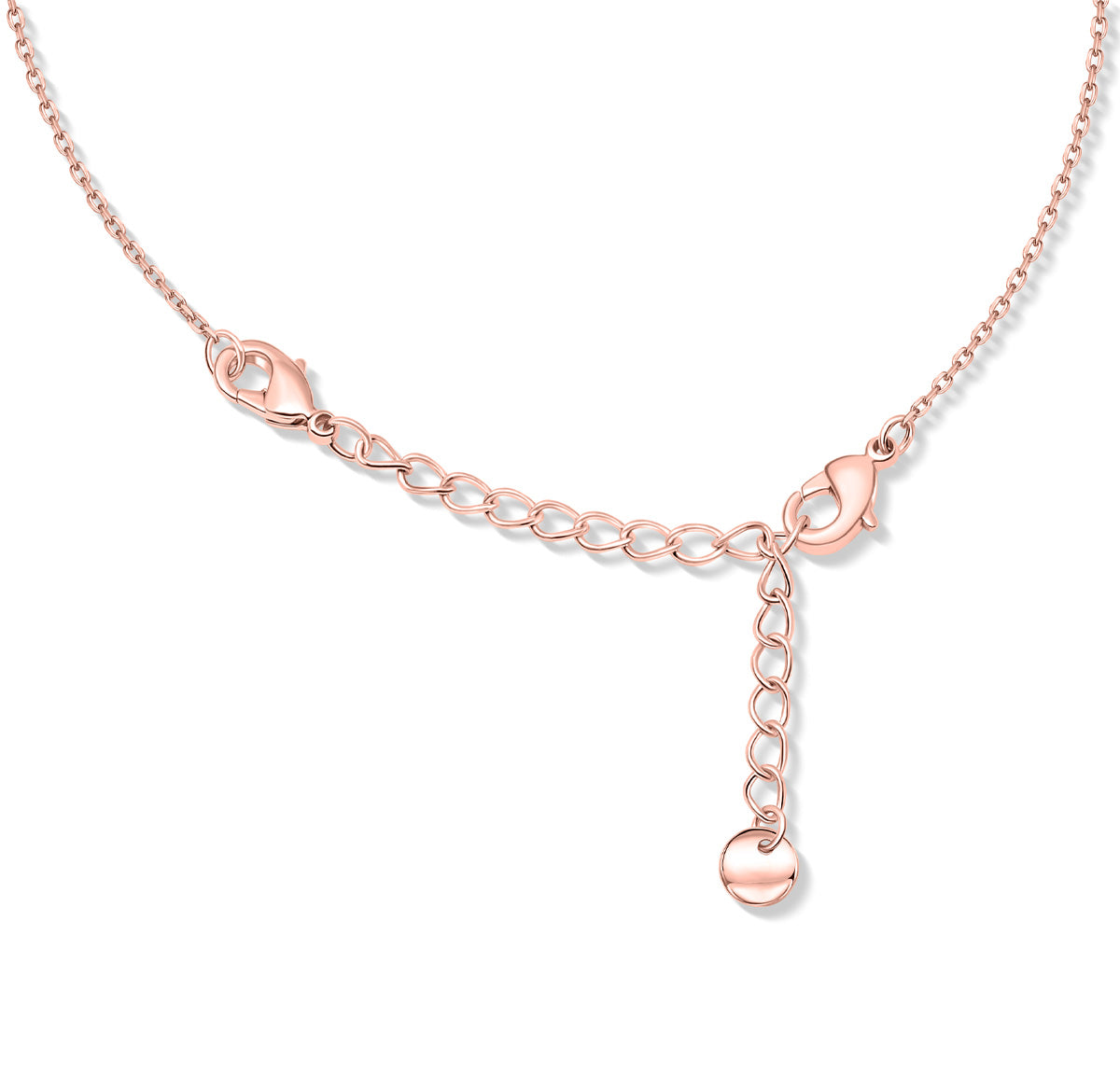 Rose gold plated chain extender for necklace