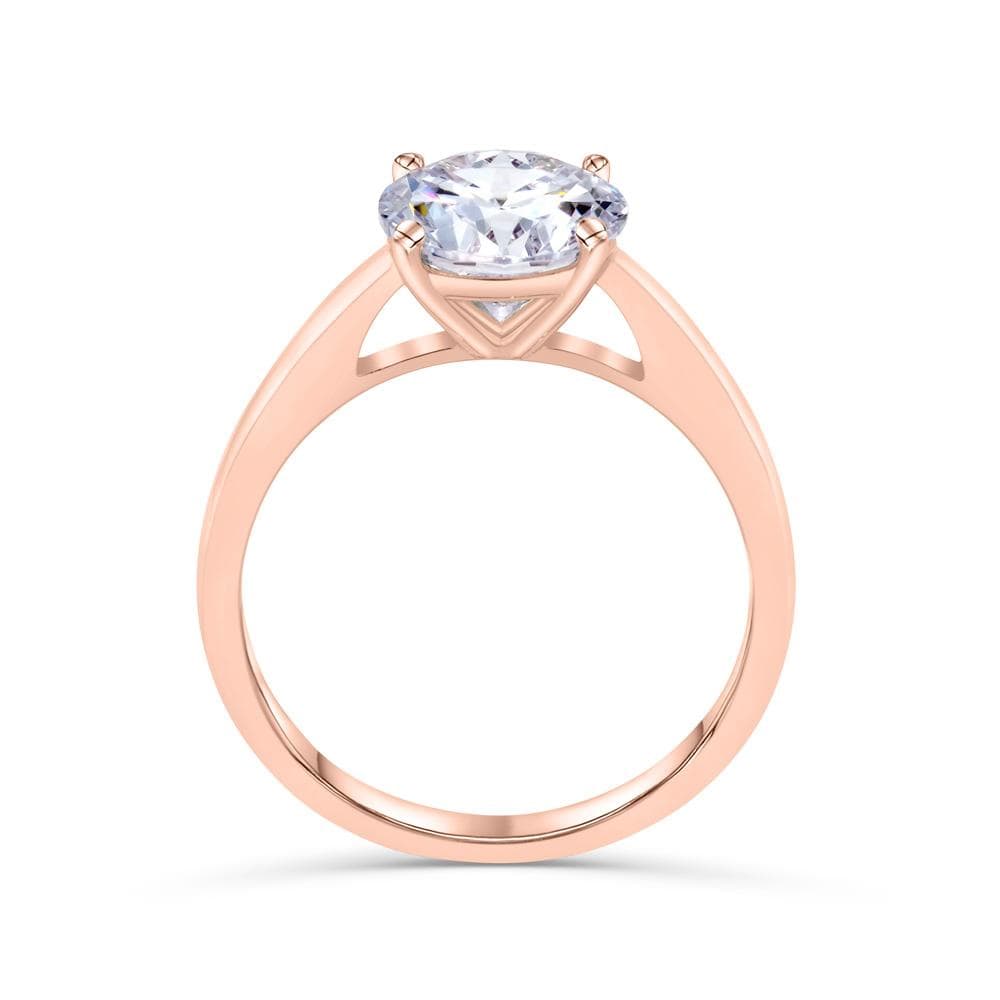 the one and only rose gold round cut solitaire engagement ring setting