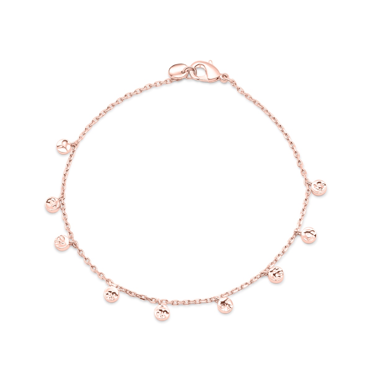Rose gold pendant chain bracelet