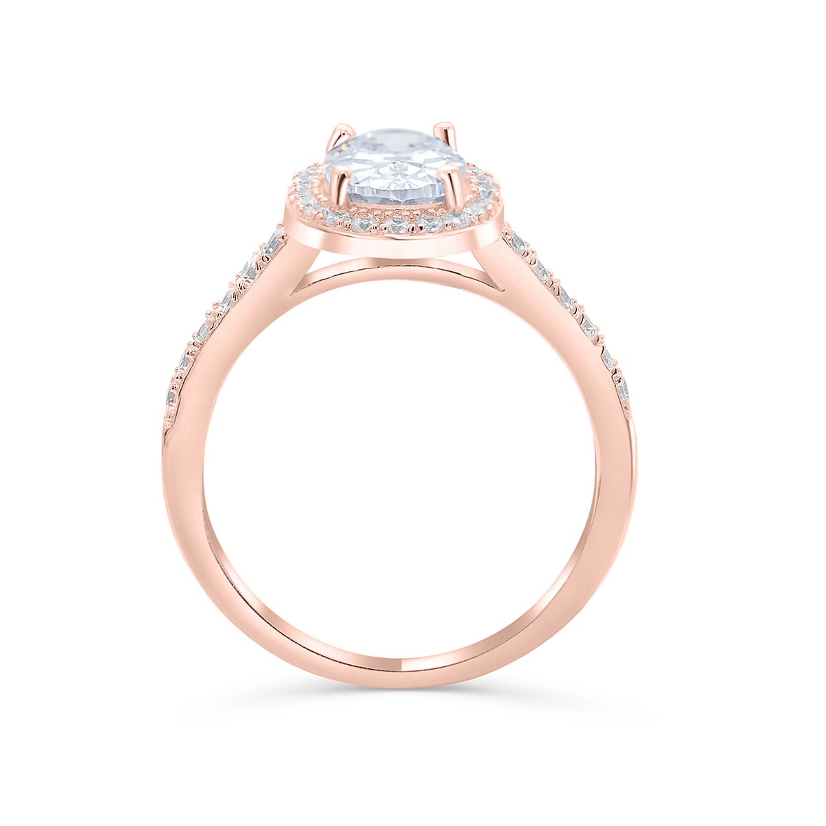 Rose Gold Halo Engagement Rings Belle