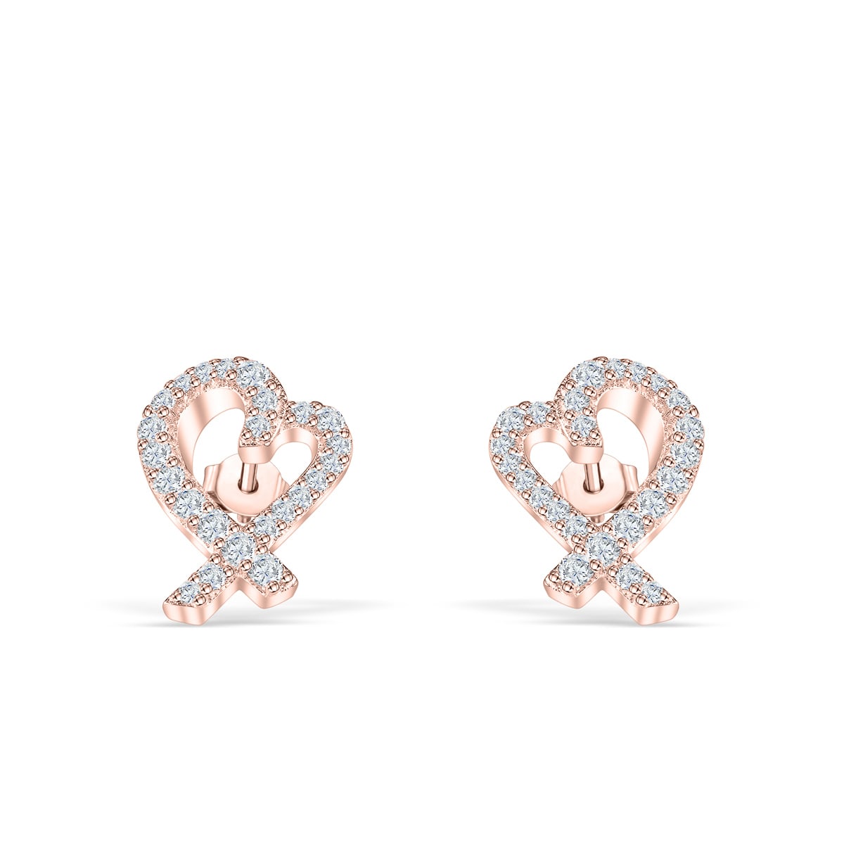 The Jenna Rose Gold Open Heart Diamond Earrings – Modern Gents