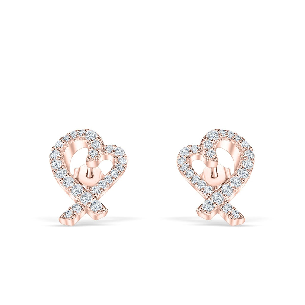 The Jenna Rose Gold Open Heart Diamond Earrings – Modern Gents