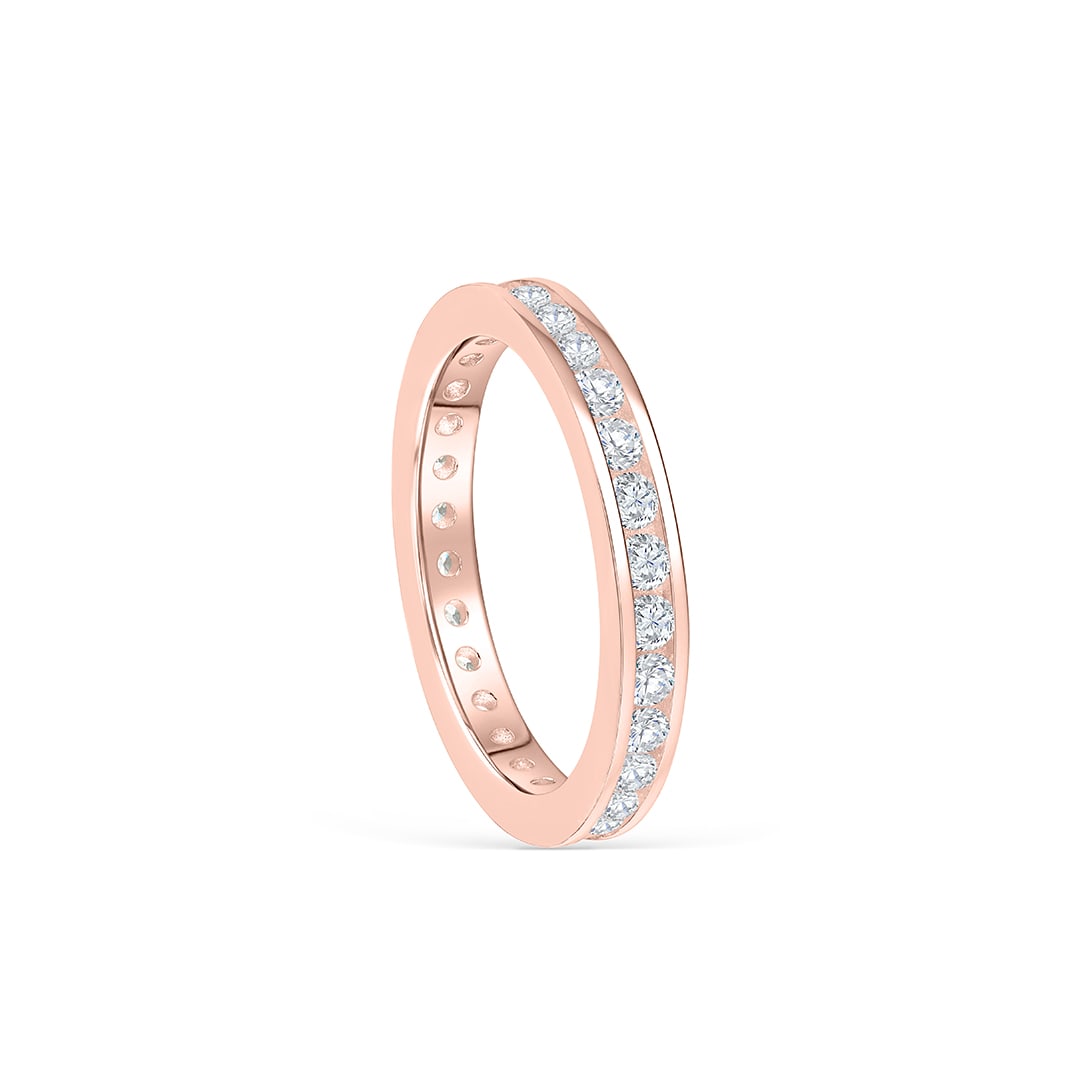 the chloe rose gold channel band