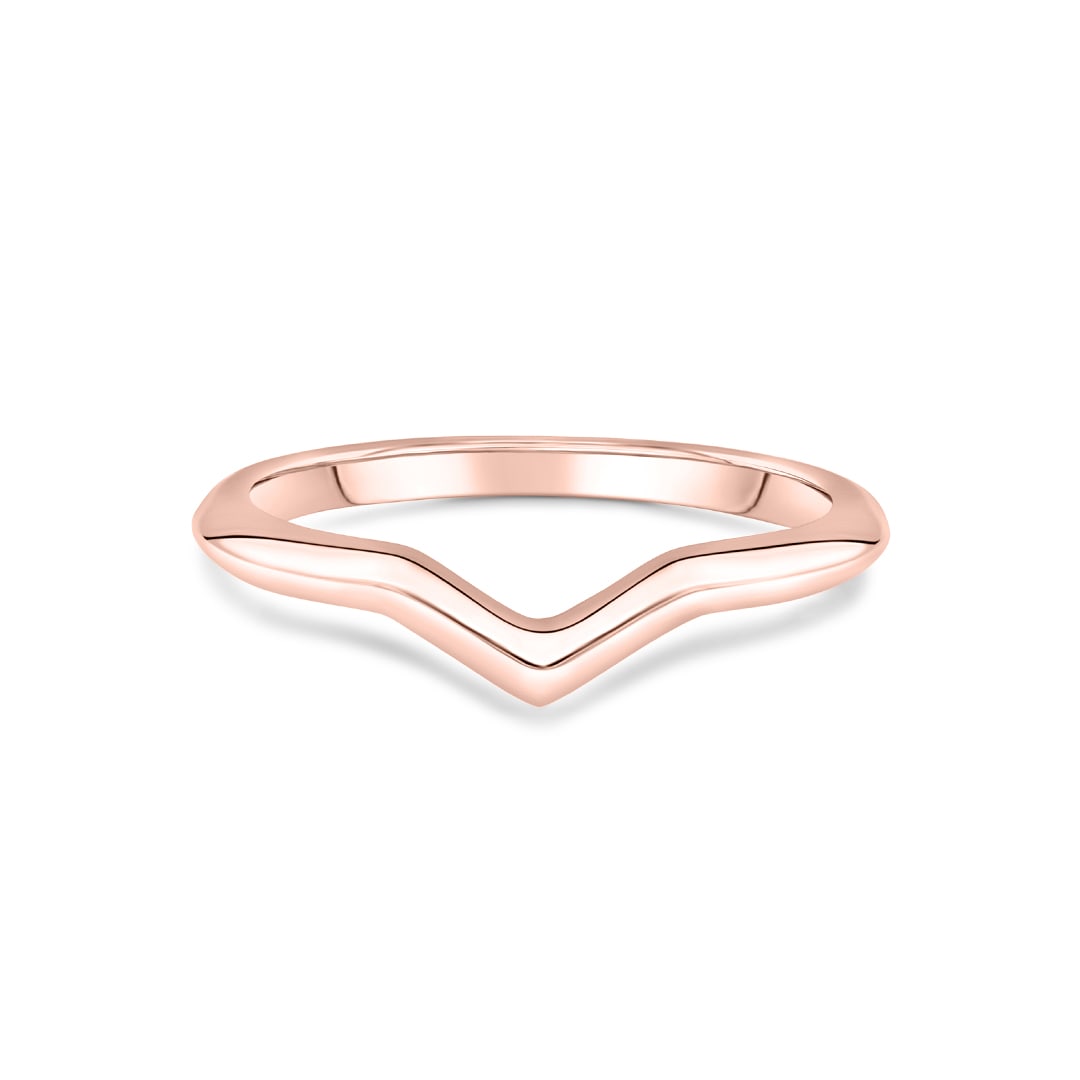 the paige rose gold chevron wedding ring