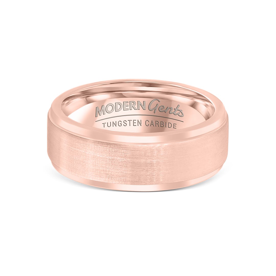 the excalibur rose gold mens tungsten wedding band