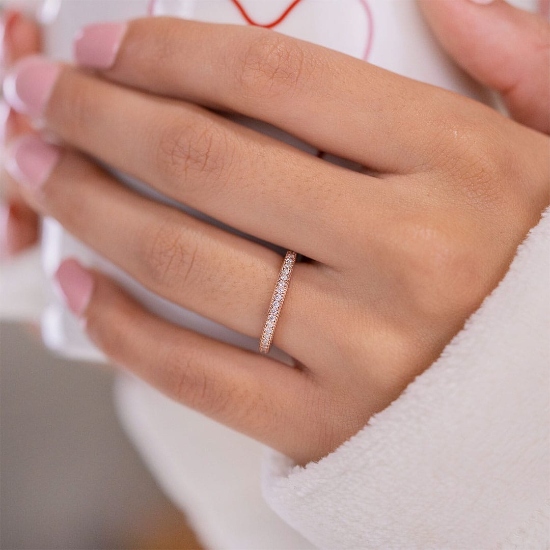 the emma rose gold simple wedding band