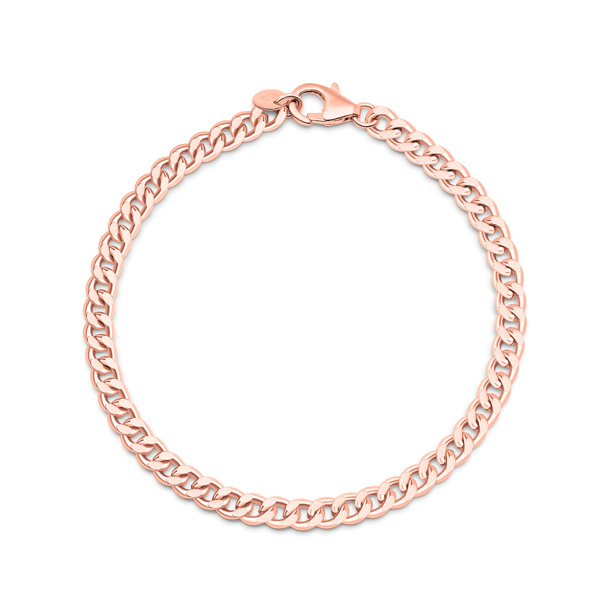 Rose gold plated chain link bracelet