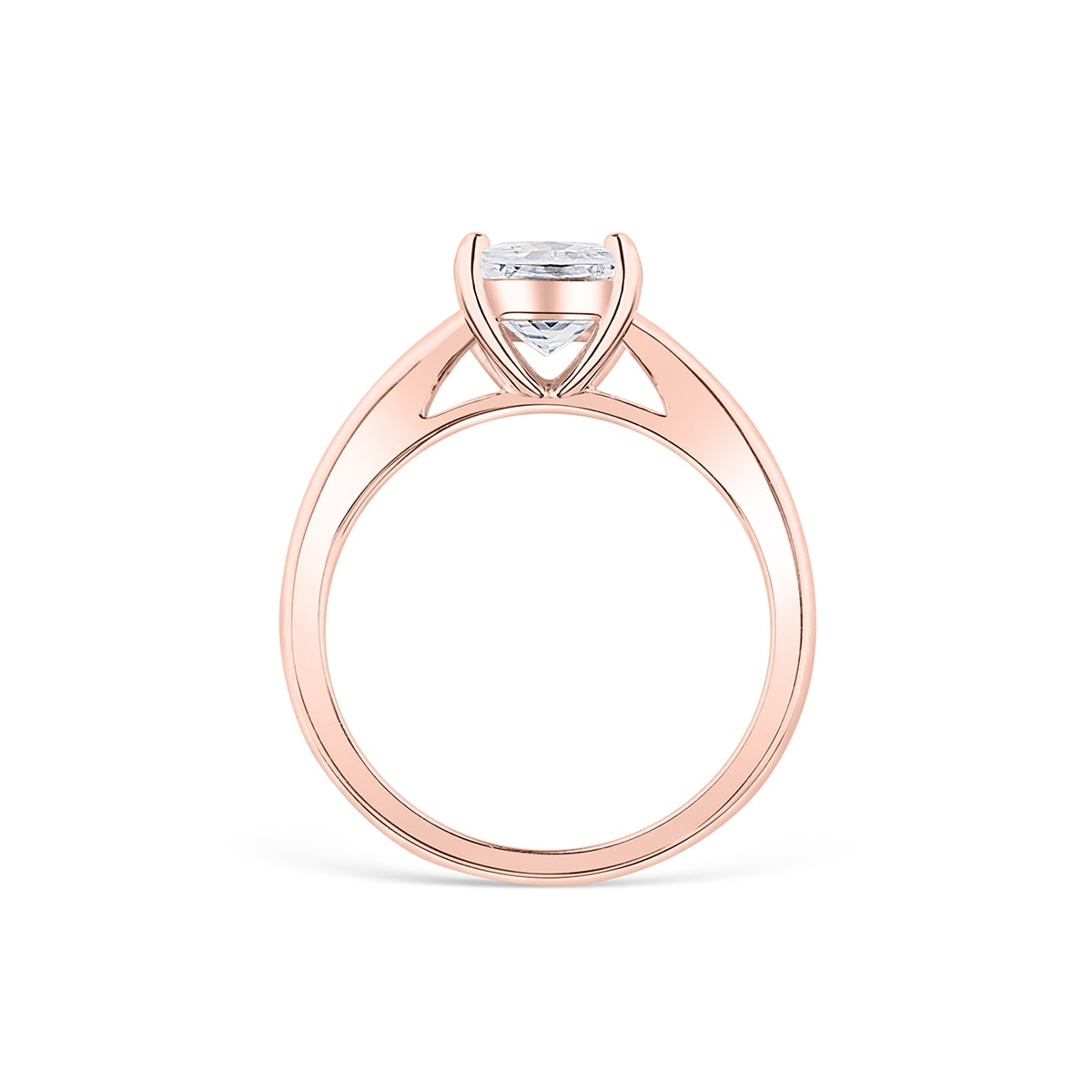 the layla rose gold cushion cut solitaire ring setting