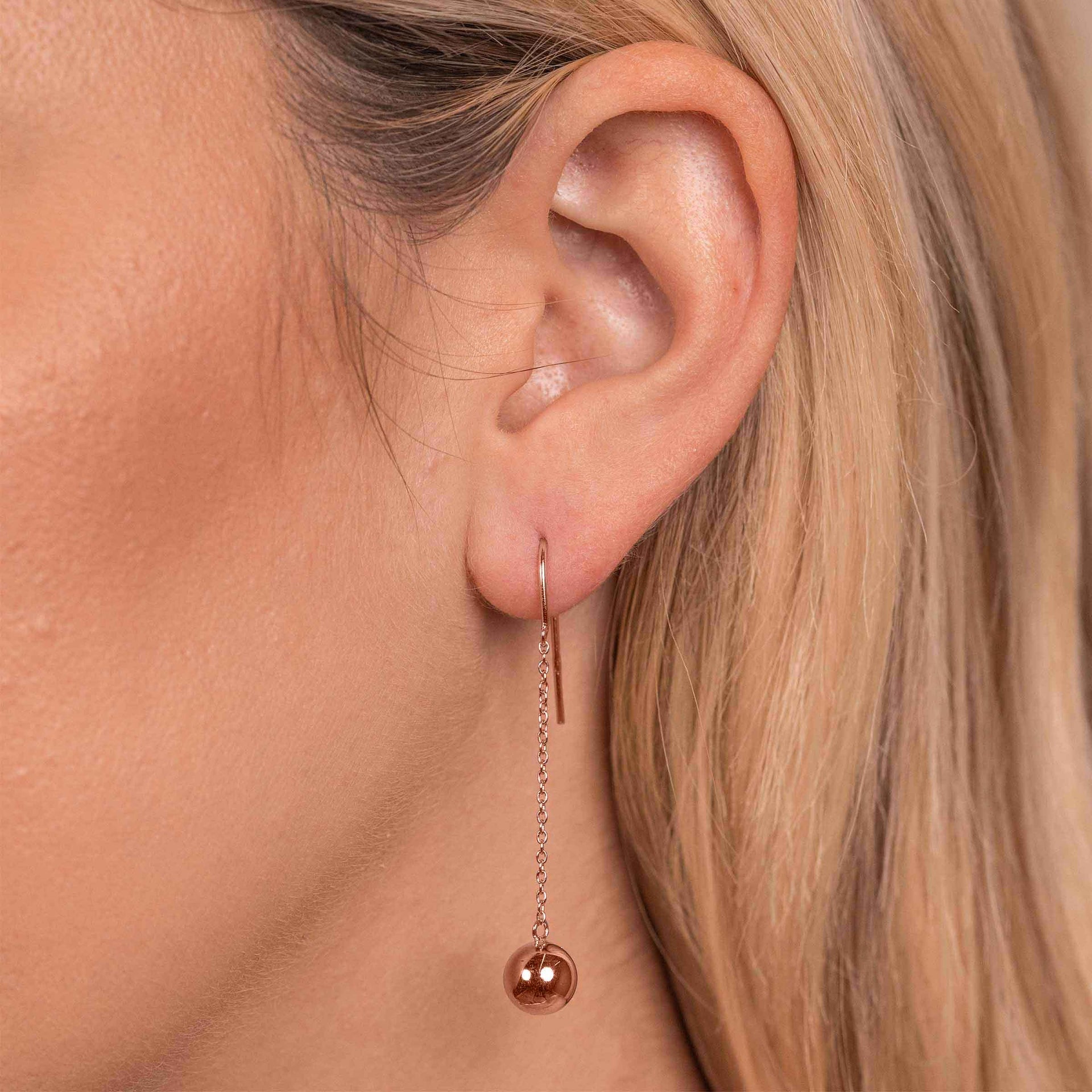 The Alicia Rose Gold Ball Drop Earrings – Modern Gents