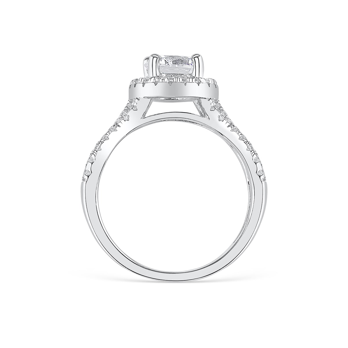 the grace silver halo wedding ring setting