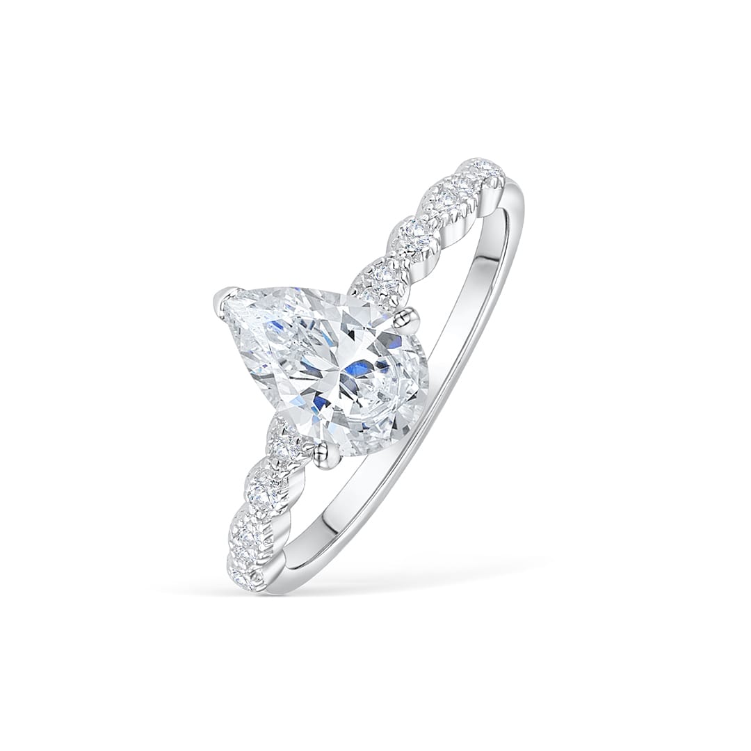 the scarlett vintage pear cut engagement ring setting