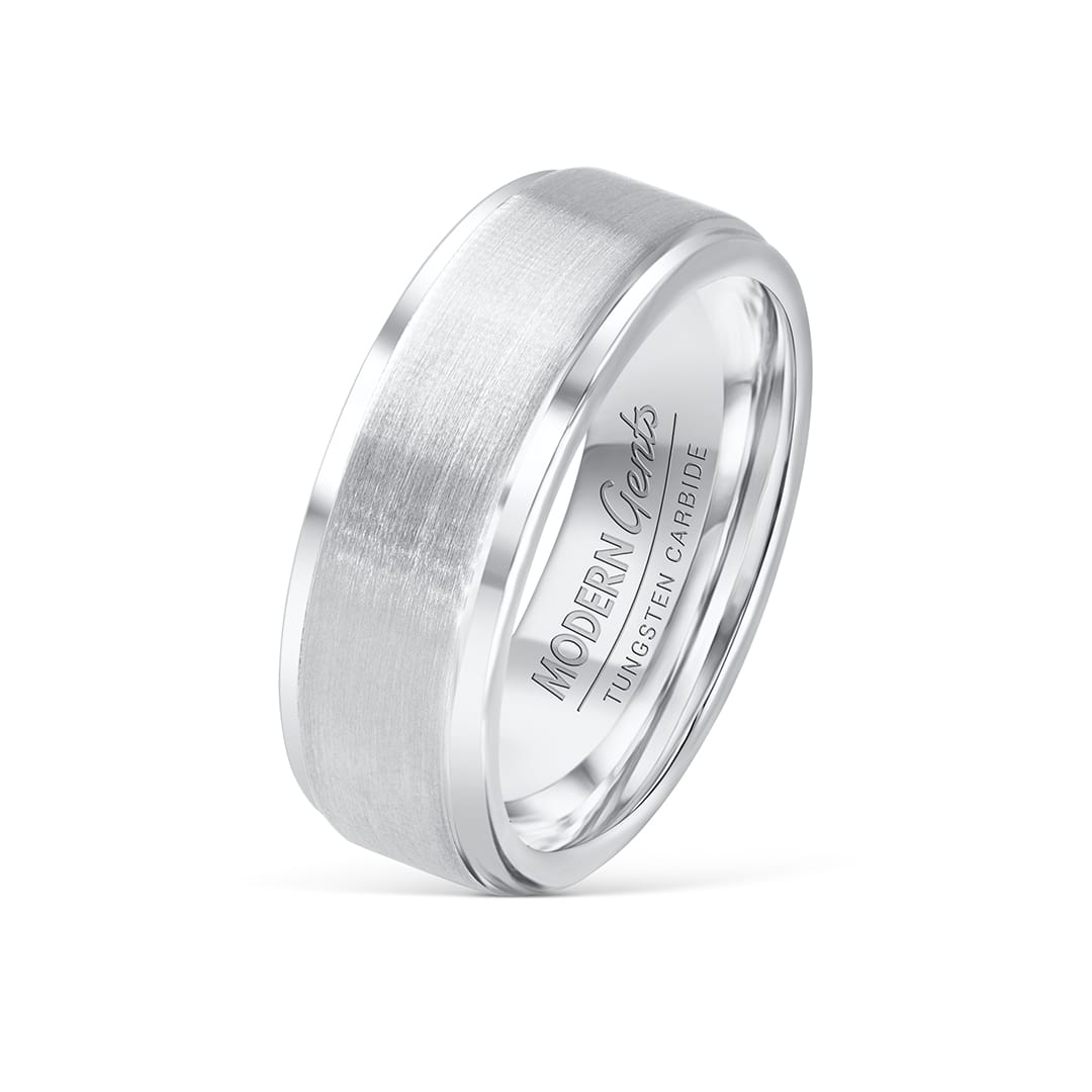 the excalibur silver tungsten wedding ring