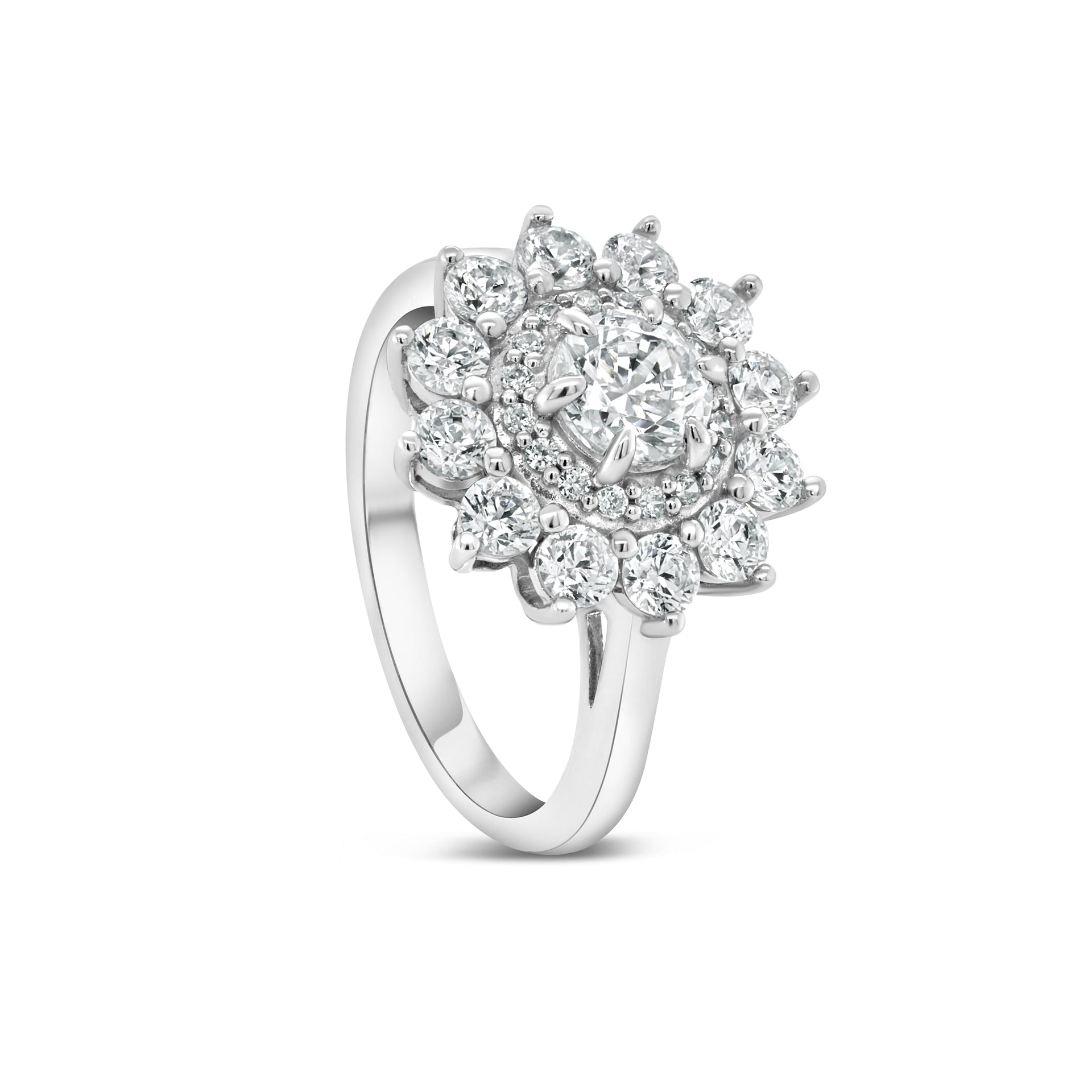 Womens silver unique engagement ring