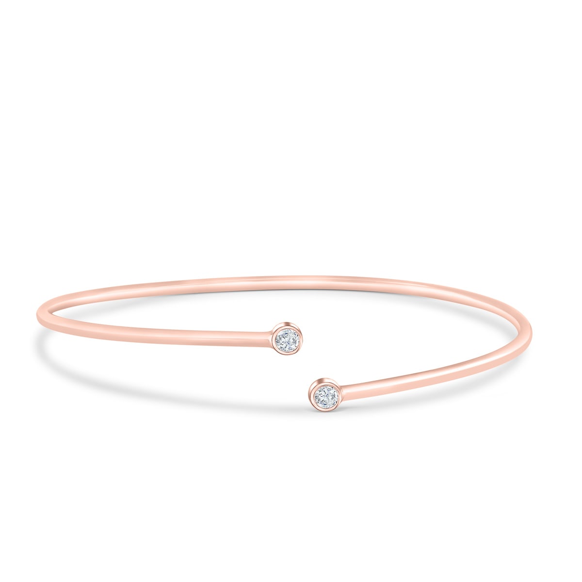 Single Row Adjustable Stud Bangle in Rose Gold - Modern Gents Trading Co.