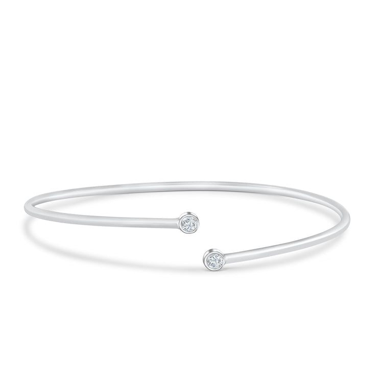 The Abbey Diamond Hoop Single Row Silver Bangle – Modern Gents