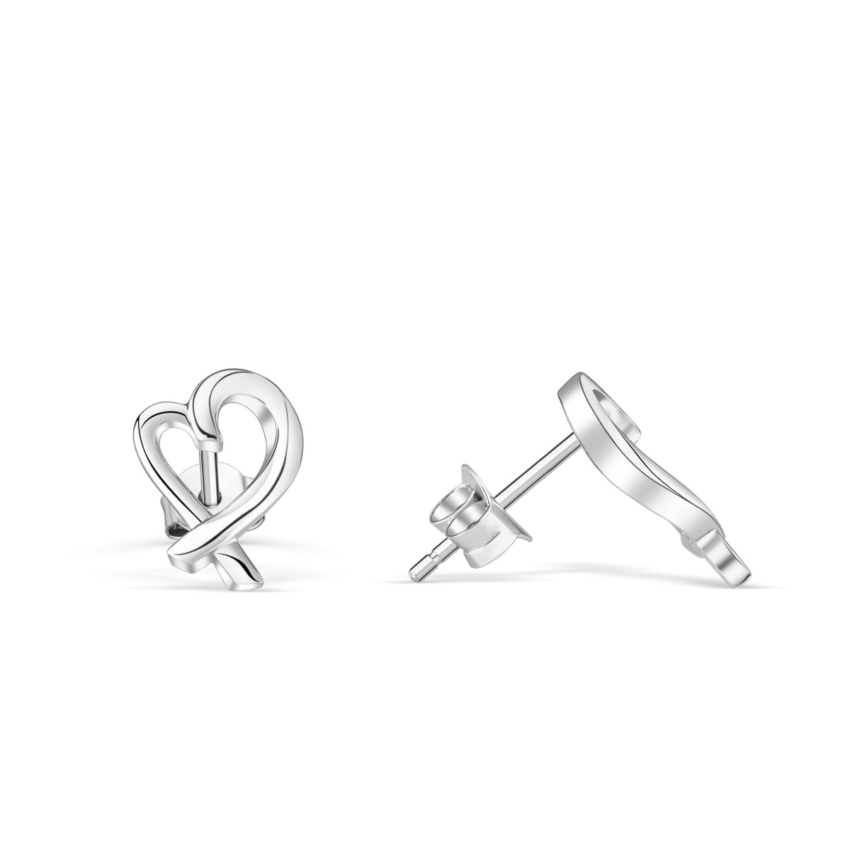 the ella silver heart earrings