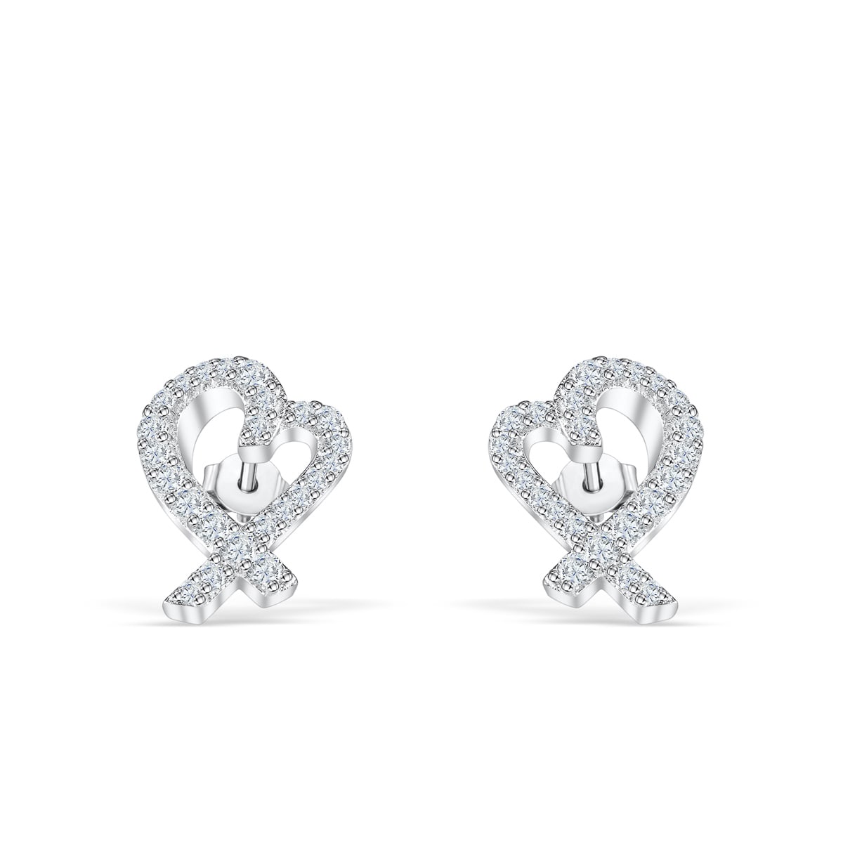 the jenna heart earrings in silver