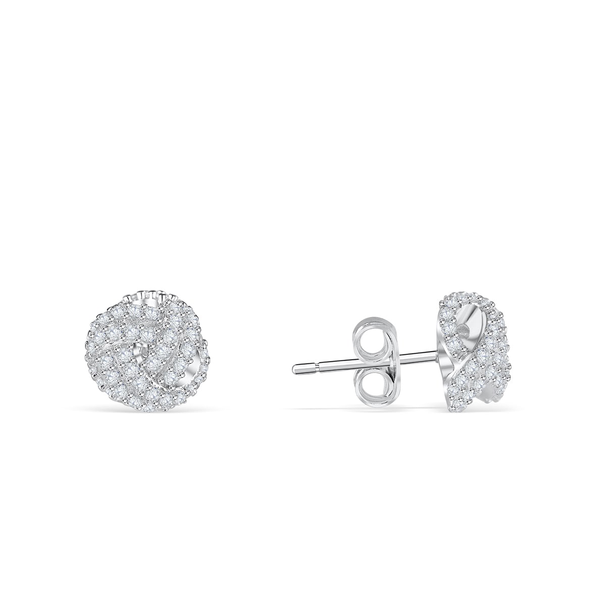 the audrey silver knot earrings